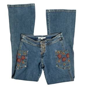 Vintage Y2K Alfredo Vinini Floral Beaded Jeans Size 3